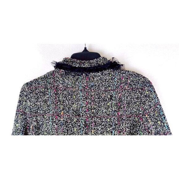 Vtg 80s/90s Sweater Cardigan Sz L BEREK by Takako Sakon Woven Multi Color Lace - Picture 5 of 16